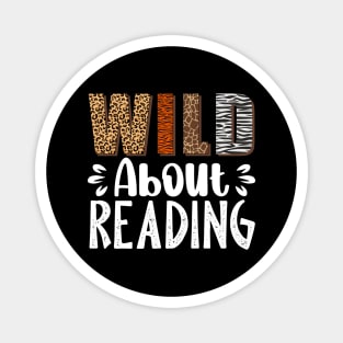 Wild About Reading Books Reader Lover Animals Leopard Magnet